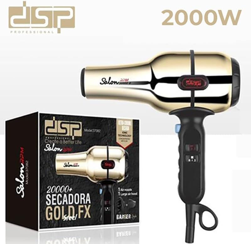 سشوار حرفه ای  رنگ گلد بدنه استیل برند با کیفیت دی اس پی dsp