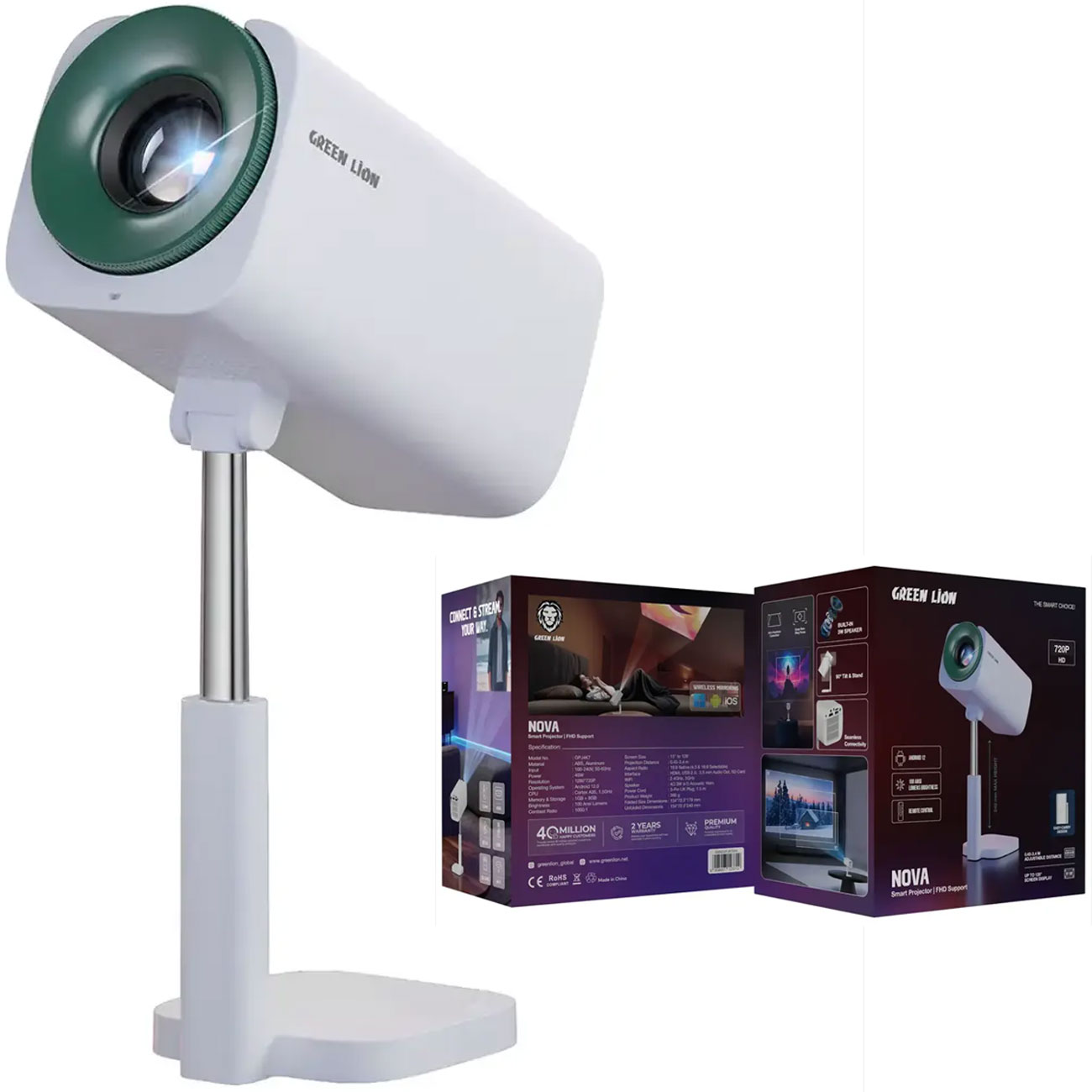 ویدئو پروژکتور گرین لاین مدل NOVA کیفیت تصویر Full HD