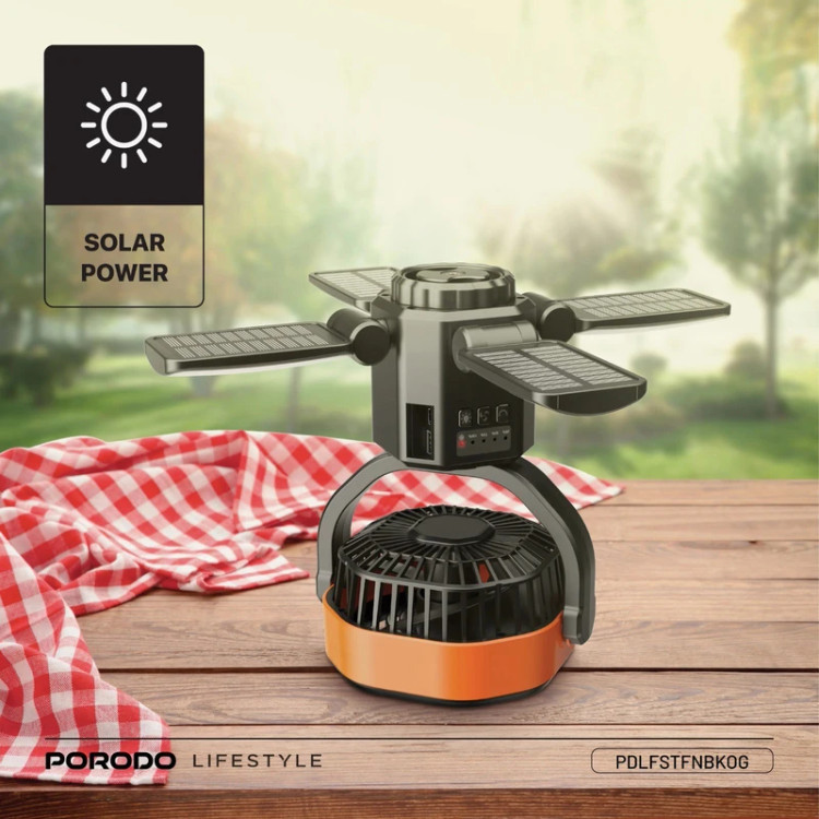 پنکه شارژی و پاوربانک خورشیدی پرودو مدل Suncharge Outdoor Solar Fan