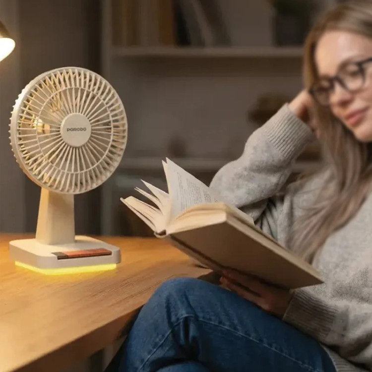 پنکه رومیزی شارژی پرودو مدل PDLFSTDF1 Porodo Chillo Desk Portable Desk Fan