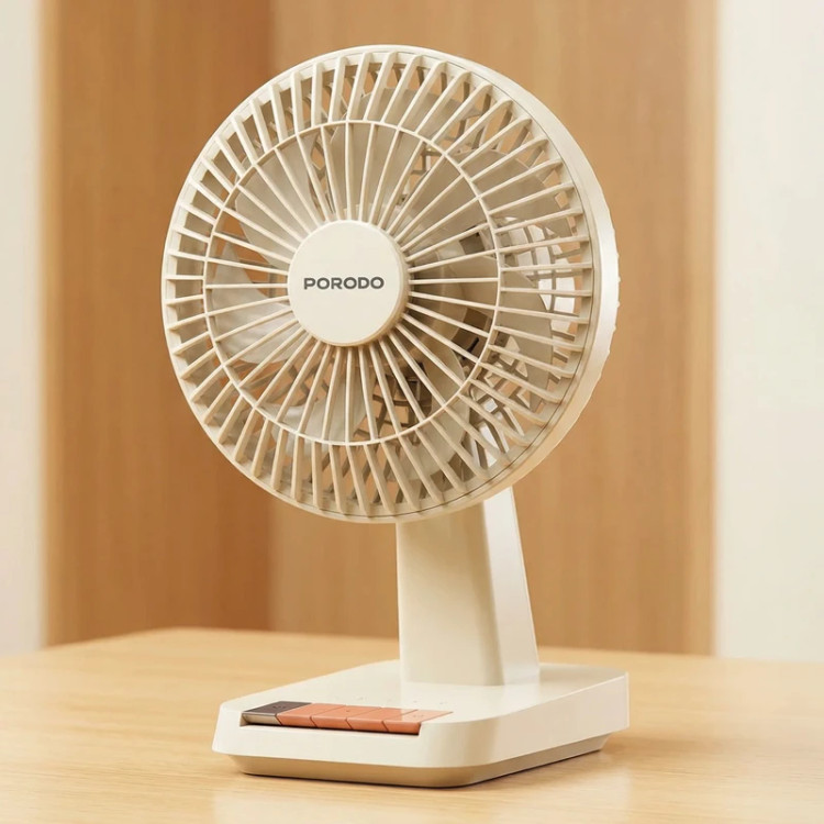 پنکه رومیزی شارژی پرودو مدل PDLFSTDF1 Porodo Chillo Desk Portable Desk Fan