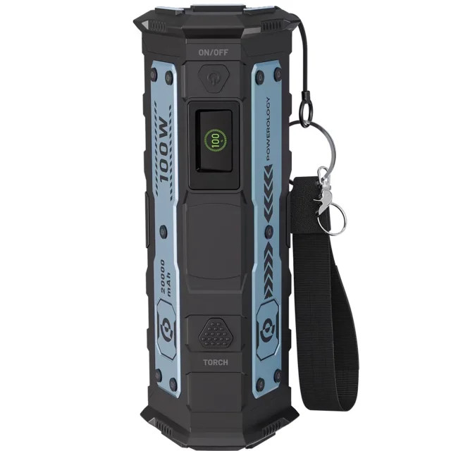پاور بانک 20000 ۱۰۰ واتی پاورولوژی Powerology مدل PPBCHA91BK با چراغ قوه