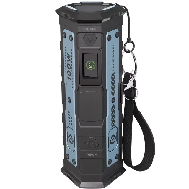 پاور بانک 20000 ۱۰۰ واتی پاورولوژی Powerology مدل PPBCHA91BK با چراغ قوه