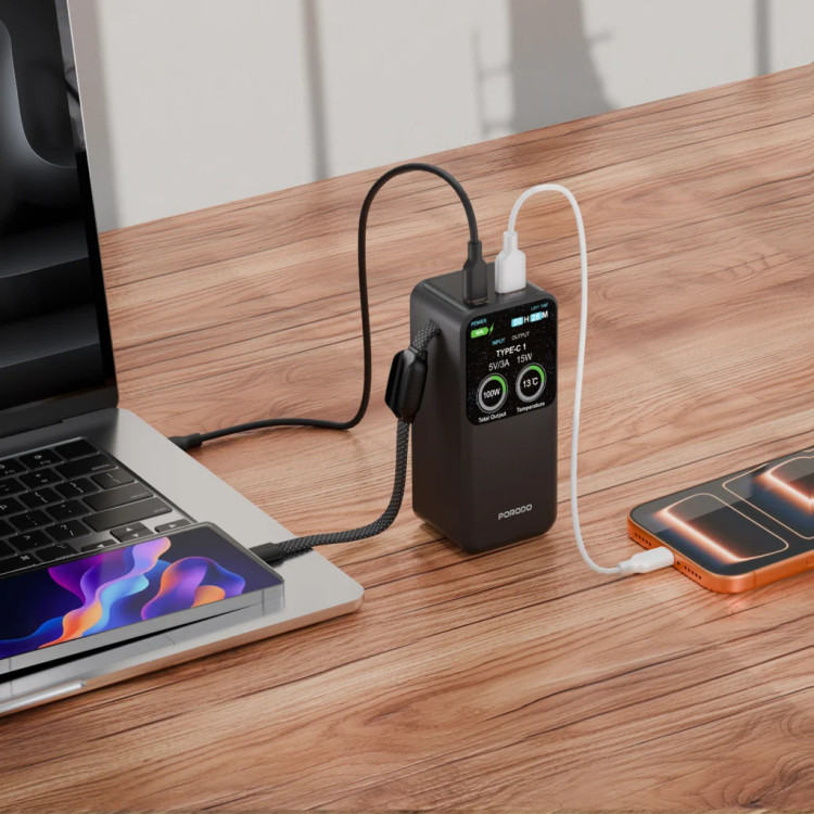 پاوربانک هوشمند 20000 میلی آمپر 100 وات پرودو Porodo POLO II 20000mAh Power Bank PDPBFCH0101