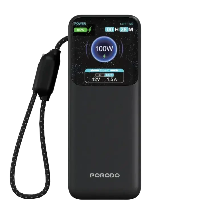 پاوربانک هوشمند 20000 میلی آمپر 100 وات پرودو Porodo POLO II 20000mAh Power Bank PDPBFCH0101