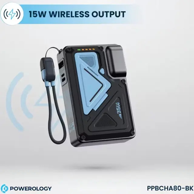 پاور بانک 10000 وایرلس و شارژر دیواری پاورولوژی Powerology PPBCHA80 برای آیفون و اندروید